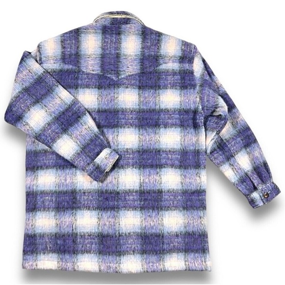 Urban Outfitters Wrangler Plaid Oversized Wool Blend Western Jacket NWT - Picture 12 of 15